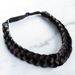Madison Braids- Black Two Strand Braid Hairpiece/Headband NEW